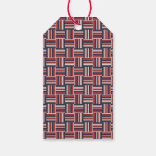 Geometric Pattern with Colourful Stripes Gift Tags