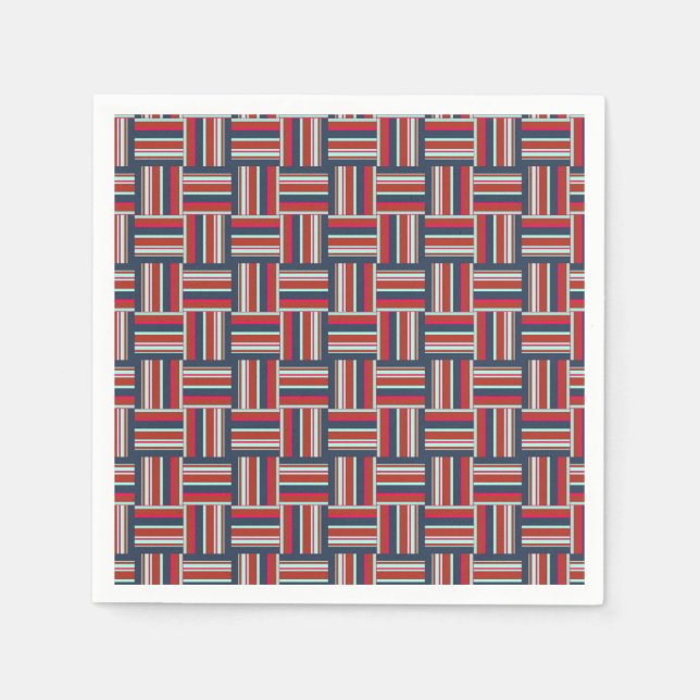 Geometric Pattern with Colourful Stripes Napkin (Front)