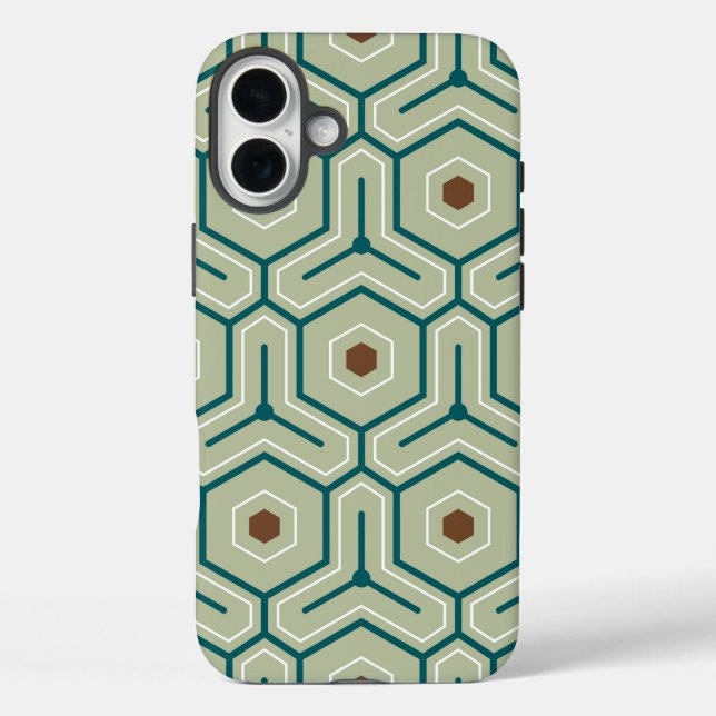 Geometric pattern with interlocking hexagons Case-Mate iPhone case (Back)
