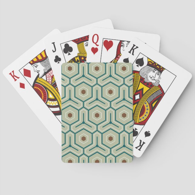 Geometric pattern with interlocking hexagons playing cards (Back)