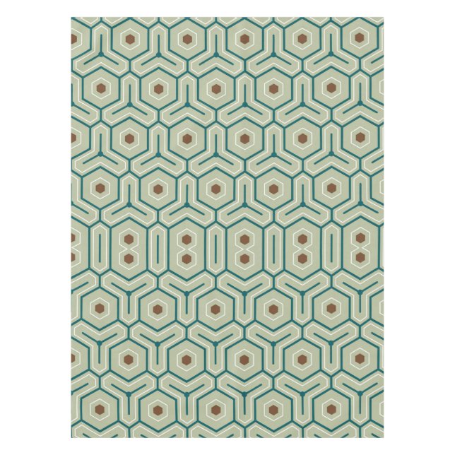 Geometric pattern with interlocking hexagons tablecloth (Front)
