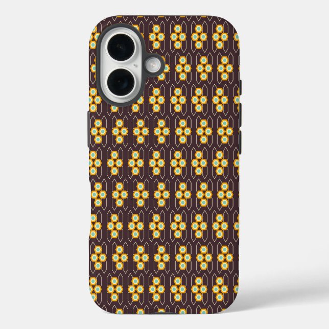 Geometric pattern with orange and blue hexagons Case-Mate iPhone case (Back)