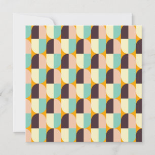 Geometric pattern with overlapping half-circles thank you card
