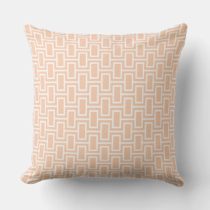 Geometric Pattern with Peach and White Rectangle Throw Pillow