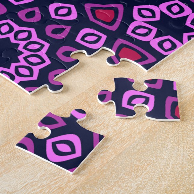 Geometric Pattern with Purple Truncated Tri-Hexago Jigsaw Puzzle (Side)