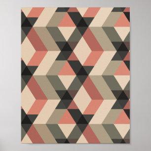 Geometric Pattern with Retro Color Palette  Poster