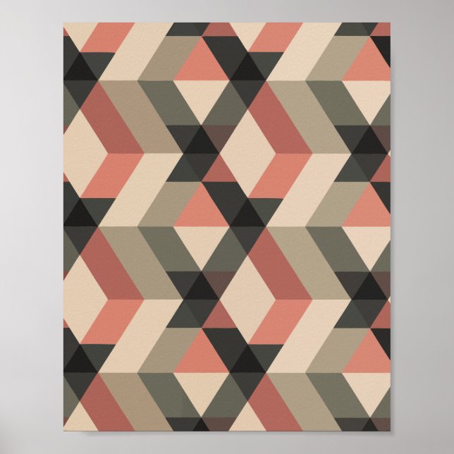 Geometric Pattern with Retro Colour Palette  Poster (Front)