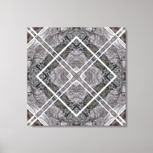 Geometric Pattern with Snowy Winter Trees Canvas Print