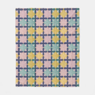 Geometric Pattern With Vivid Colours Fleece Blanket