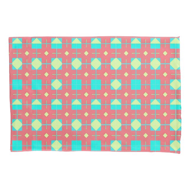 Geometric Pattern With Vivid Colours Pillowcase (Front)