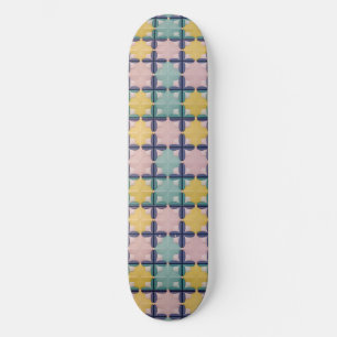 Geometric Pattern With Vivid Colours Skateboard