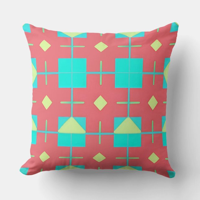 Geometric Pattern With Vivid Colours Throw Pillow (Front)