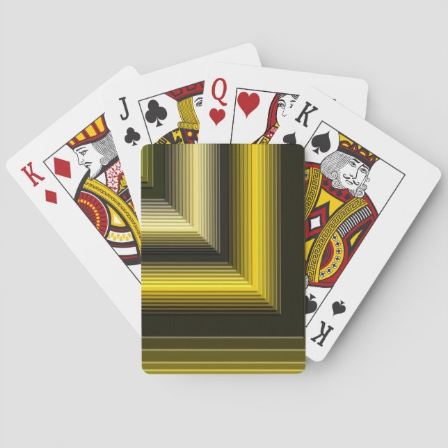 geometric pattern yellow black playing cards (Back)