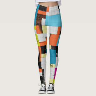 Geometric patterned and colourful leggings
