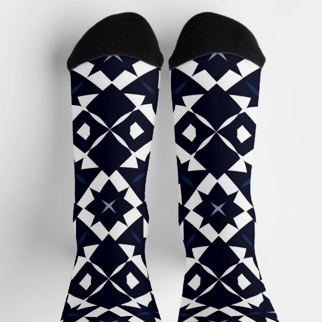 Geometric Patterned Background Socks (Top)