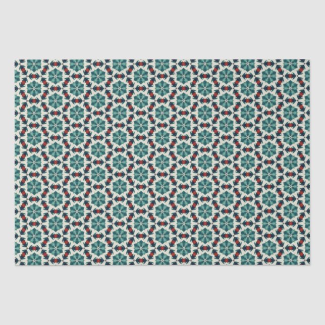 Geometric Patterned Christmas Stars 12 Tissue Paper (Front)