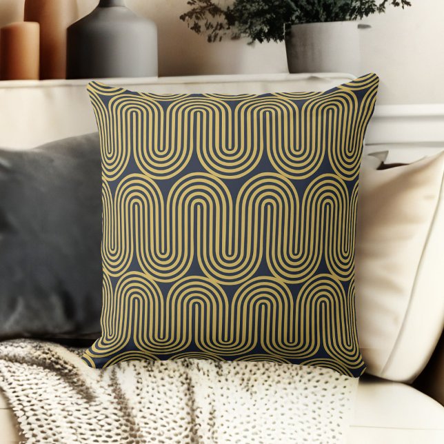 Geometric Patterned Decorative Accent Throw Pillow (throw pillow for living room geometric couch throw pillow blue and gold)