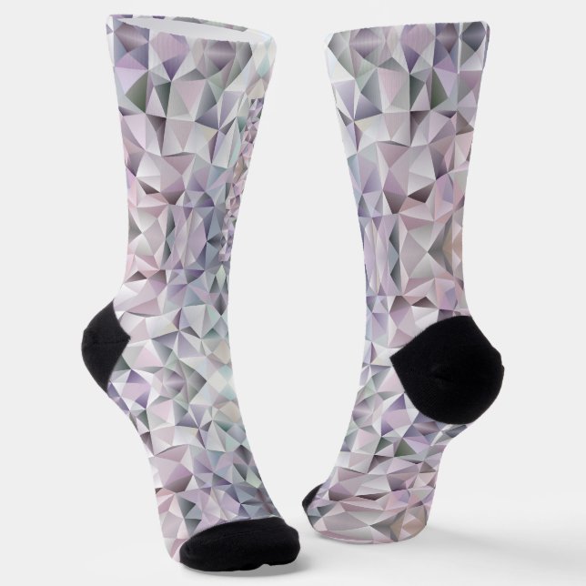 Geometric-patterned socks with a pastel-coloured  (Angled)