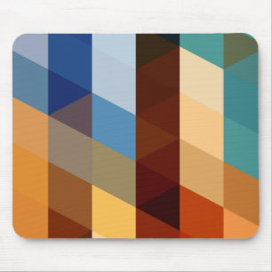 Geometric Patterns   Blue and Orange Triangles Mouse Pad