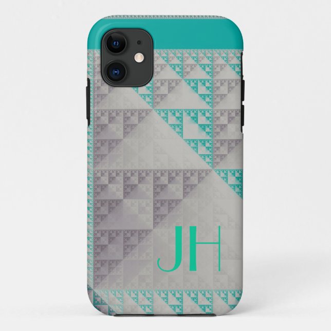 Geometric Patterns & Custom Monogram Case-Mate iPhone Case (Back)
