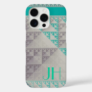 Geometric Patterns & Custom Monogram iPhone 16 Pro Case