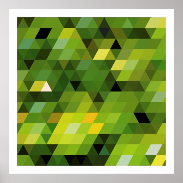Geometric Patterns | Green triangles Poster (Front)