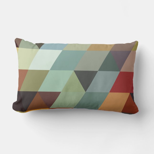 Geometric Patterns | Multicolor Triangles Lumbar Pillow (Front)