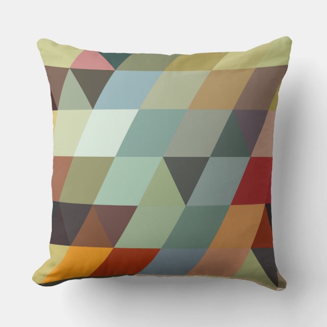 Geometric Patterns | Multicolor Triangles Throw Pillow (Front)