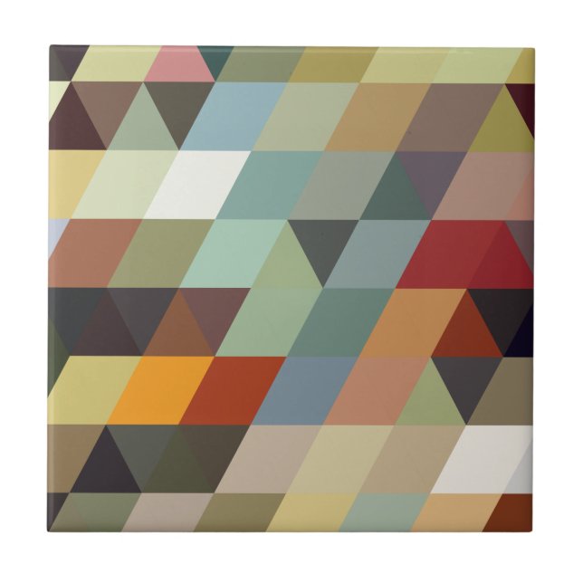 Geometric Patterns | Multicolor Triangles Tile (Front)