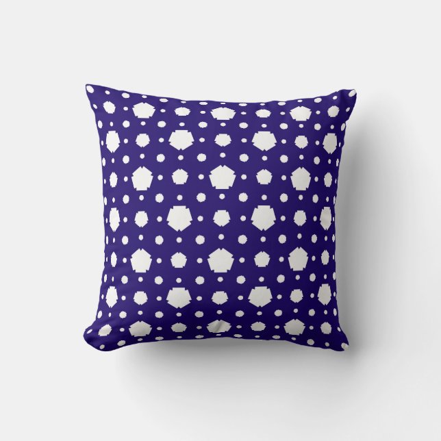 Geometric Pentagonal Pattern Throw Pillow  (Front)