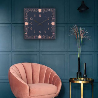Geometric perfection in an Art Deco Square Wall Clock
