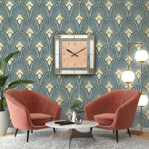 Geometric perfection in an Art Deco Square Wall Clock