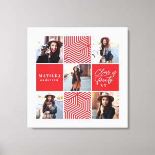 Geometric photo graduation personalized gift canvas print