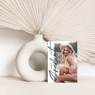 Geometric photo terracotta graduation party announ announcement