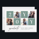 Geometric photo typography graduation announcement<br><div class="desc">Geometric multi photo typography graduation announcement. Featuring bold typography and on trend script text. Geometric background colour can be altered.</div>