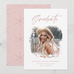 Geometric photo typography graduation announcement