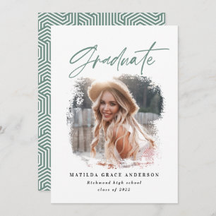 Geometric photo typography graduation announcement