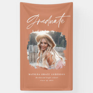 Geometric photo typography graduation party decor  banner