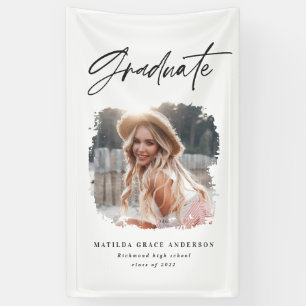 Geometric photo typography graduation party decor banner