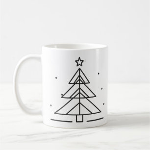 Geometric Pine Tree Minimalist Christmas Coffee Mug
