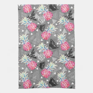 Geometric Pineapple Textured Pattern Kitchen Towel