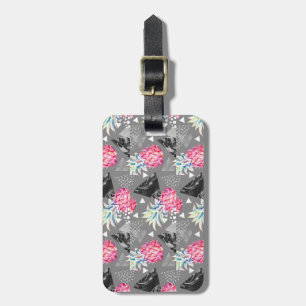 Geometric Pineapple Textured Pattern Luggage Tag