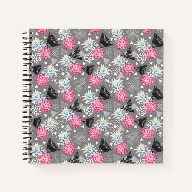 Geometric Pineapple Textured Pattern Notebook (Front)