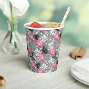 Geometric Pineapple Textured Pattern Paper Cups