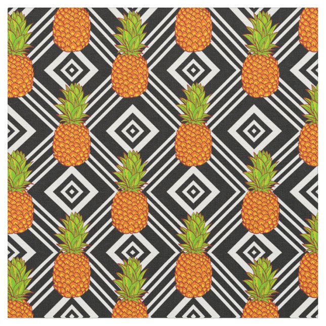 Geometric Pineapples Fabric (Close Up)