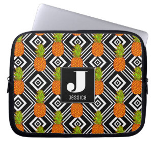 Geometric Pineapples Monogram Laptop Sleeve