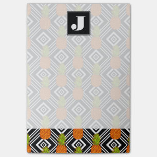 Geometric Pineapples   Monogram Post-it Notes