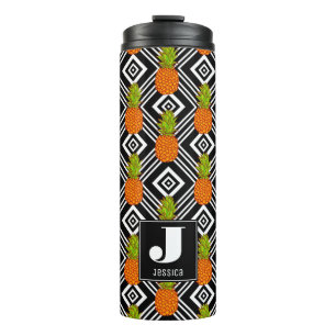 Geometric Pineapples Monogram Thermal Tumbler