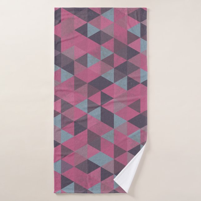 Geometric Pink Bath Towel (Bath Towel)
