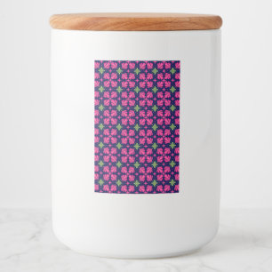 Geometric Pink Floral Petals Abstract pattern Food Label
